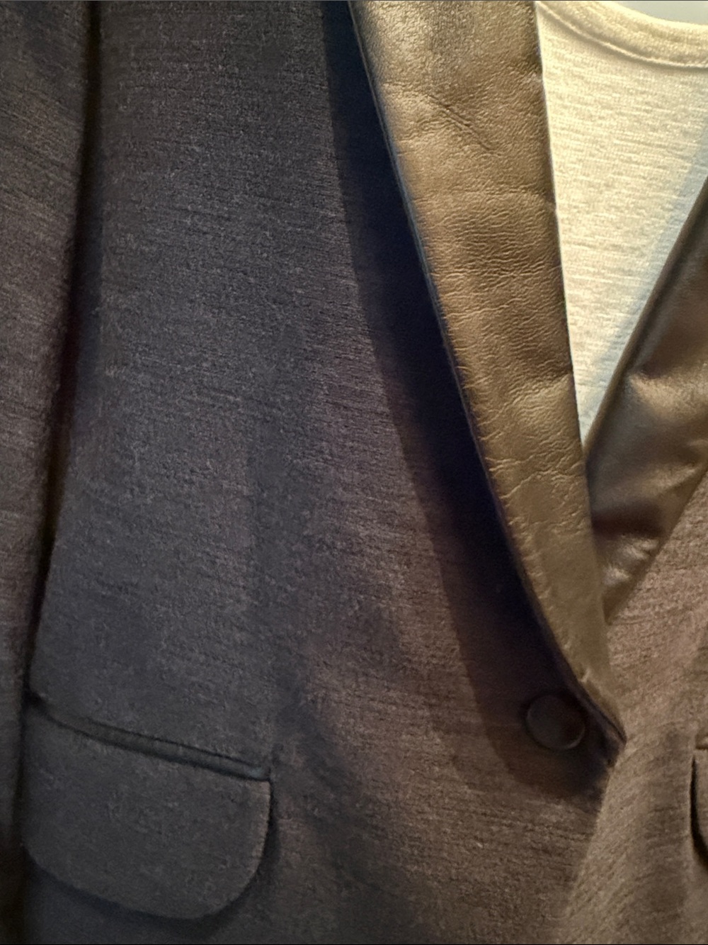 NWT Yves Saint Laurent 2009 Runway Tuxedo Blazer Leather Lapel Gray F42 - Picture 5 of 16